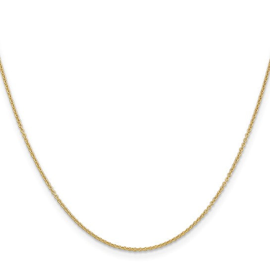 14KT YELLOW GOLD 1.2MM ROUND OPEN LINK CABLE CHAIN - 4 LENGTHS 16 Inch,18 Inch,20 Inch,24 Inch