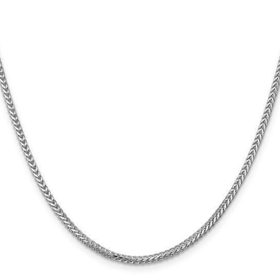 14KT GOLD 2MM FRANCO CHAIN NECKLACE - 4 LENGTHS & 2 COLORS 16 Inch / White,18 Inch / White,20 Inch / White,24 Inch / White