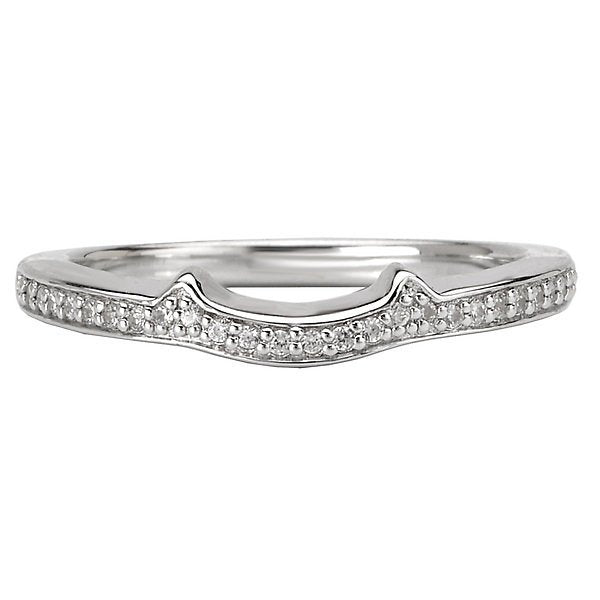 14KT White Gold 1/10 CTW Diamond Curved Wedding Band 4,4.5,5,5.5,6,6.5,7,7.5,8,8.5,9