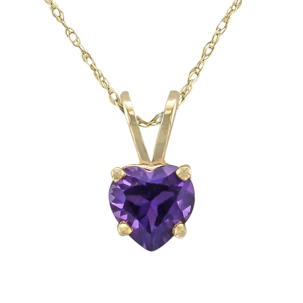 2024 14k Gold Amethyst Heart Pendant