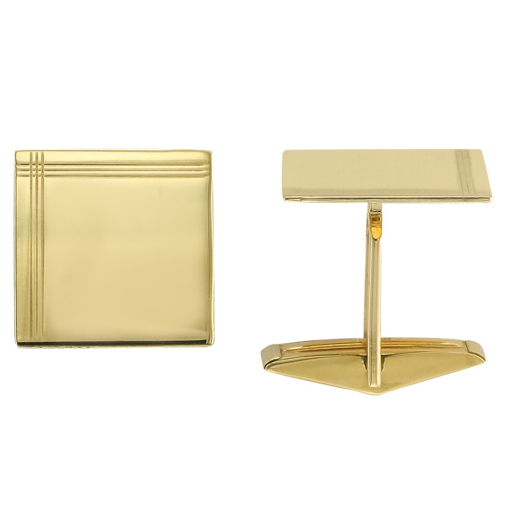 14KT Yellow Gold Square Cuff Links