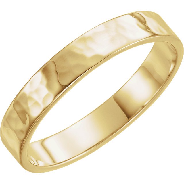 WOMEN'S 14KT GOLD 4MM FLAT BAND WITH HAMMER FINISH – GDS