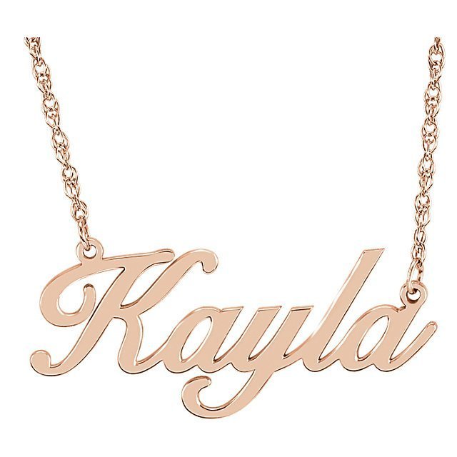 14KT GOLD PERSONALIZED NAMEPLATE NECKLACE 16 Inches / 14KT Gold / White,16 Inches / 14KT Gold / Rose,16 Inches / 14KT Gold / Yellow,16 Inches / Sterling Silver / White,18 Inches / 14KT Gold / White,18 Inches / 14KT Gold / Rose,18 Inches / 14KT Gold / Yellow,18 Inches / Sterling Silver / White