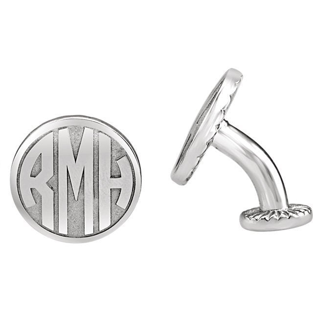 Sterling Silver Monogram Custom Cufflinks