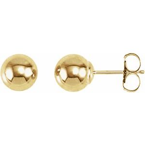 14KT Yellow Gold 6MM Ball Earrings