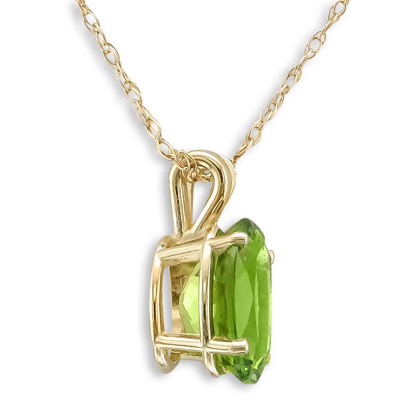 14KT YELLOW GOLD 9X7 MILLIMETER OVAL PERIDOT NECKLACE