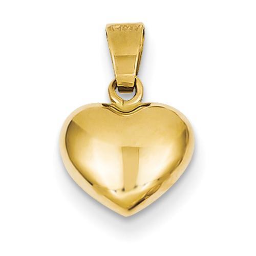 14KT Yellow Gold Small Puffed Heart Charm