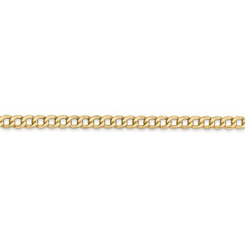 14KT Gold 3.35MM Semi Solid Curb Chain Bracelet 7 Inch / White,7 Inch / Yellow,8 Inch / White,8 Inch / Yellow,9 Inch / White,9 Inch / Yellow