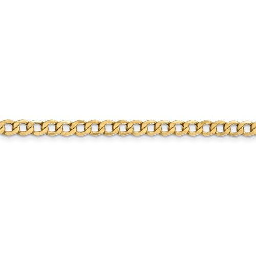 14KT GOLD 4.3MM SEMI SOLID CURB CHAIN NECKLACE - 4 LENGTHS & 2 COLORS 16 Inch / White,16 Inch / Yellow,18 Inch / White,18 Inch / Yellow,20 Inch / White,20 Inch / Yellow,24 Inch / White,24 Inch / Yellow