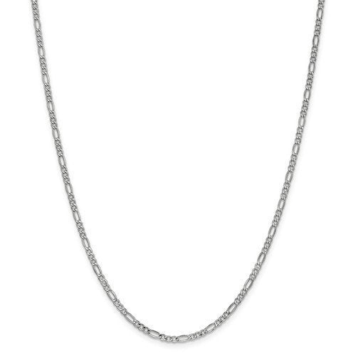 14KT Gold 2.5MM Semi Solid Figaro Chain Necklace - 4 Lengths 16 Inch / White,18 Inch / White,20 Inch / White,24 Inch / White