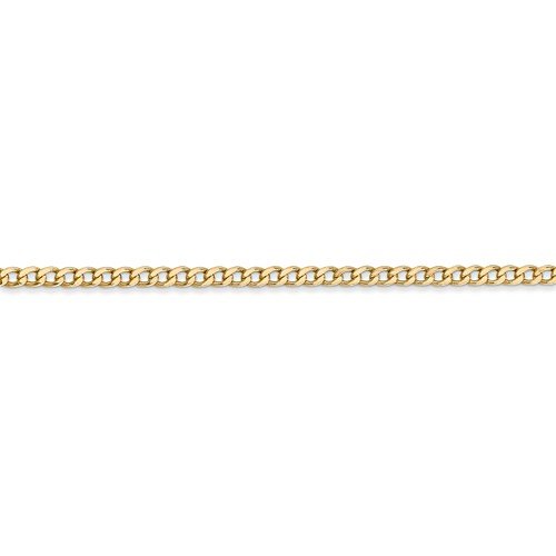 14KT Gold 2.5MM Semi Solid Curb Chain Necklace - 4 Lengths 18 Inch / Yellow,24 Inch / Yellow,16 Inch / Yellow,20 Inch / Yellow