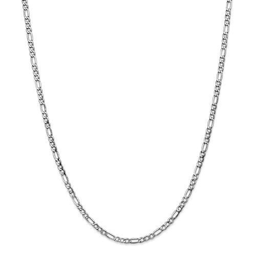 14KT Gold 3.5MM Semi Solid Figaro Chain Necklace - 4 Lengths 16 Inch / White,18 Inch / White,20 Inch / White,24 Inch / White