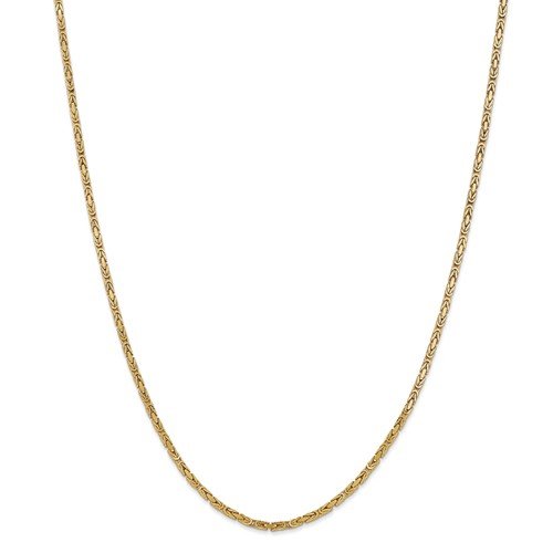 14KT GOLD 2MM SOLID BYZANTINE CHAIN NECKLACE - 4 LENGTHS 16 Inch / White,16 Inch / Yellow,18 Inch / White,18 Inch / Yellow,20 Inch / White,20 Inch / Yellow,24 Inch / White,24 Inch / Yellow