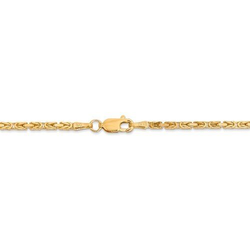 14KT GOLD 2MM SOLID BYZANTINE CHAIN NECKLACE - 4 LENGTHS 16 Inch / White,16 Inch / Yellow,18 Inch / White,18 Inch / Yellow,20 Inch / White,20 Inch / Yellow,24 Inch / White,24 Inch / Yellow