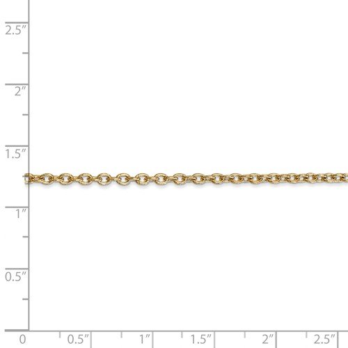 14KT Gold 2.4MM Round Open Link Cable Chain Necklace - 4 Lengths 16 Inch / White,16 Inch / Yellow,18 Inch / White,18 Inch / Yellow,20 Inch / White,20 Inch / Yellow,24 Inch / White,24 Inch / Yellow