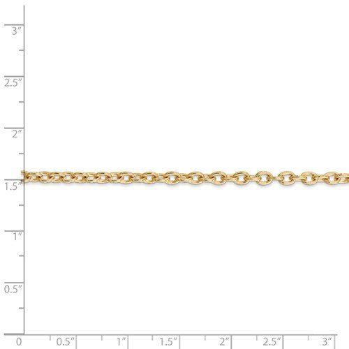 14KT Gold 3.2MM Round Open Link Cable Chain Necklace 16 Inch / White,16 Inch / Yellow,18 Inch / White,18 Inch / Yellow,20 Inch / White,20 Inch / Yellow,24 Inch / White,24 Inch / Yellow