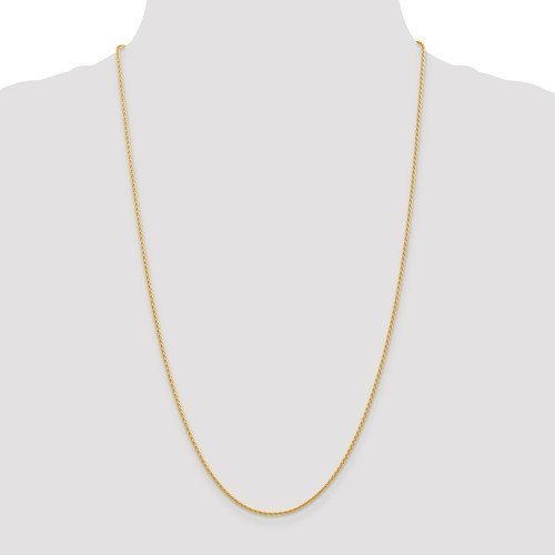 14KT YELLOW GOLD 1.5MM WHEAT CHAIN NECKLACE-4 LENGTHS 16 Inch,18 Inch,20 Inch,24 Inch
