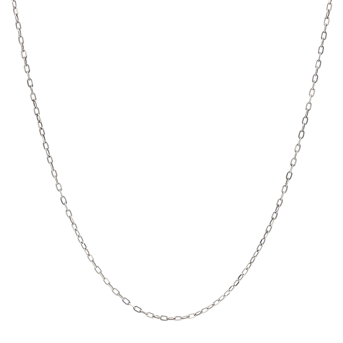 14KT GOLD .75MM DIAMOND CUT CABLE LINK CHAIN - 2 COLORS & 3 LENGTHS White / 16",White / 18",White / 20"