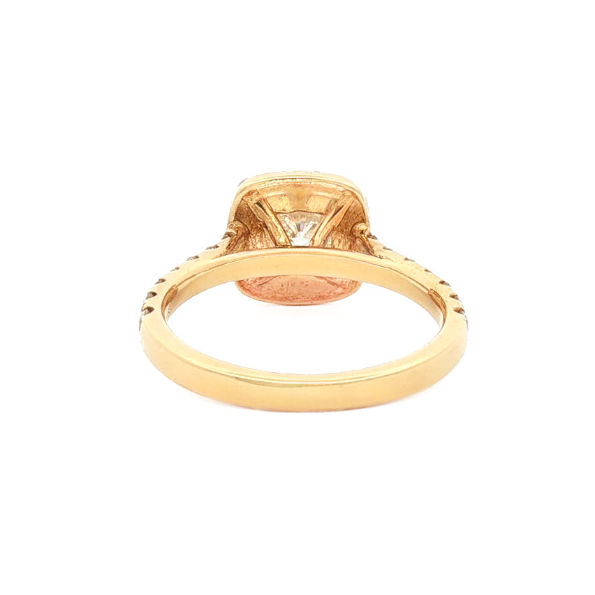 18kt Yellow Gold 1.83 ctw Cushion Halo Engagement Ring 5,5.5,6,6.5,7,7.5,8