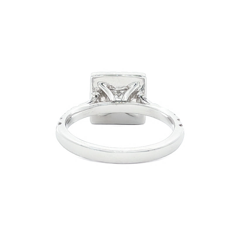 14kt White Gold 1.48 ctw Princess Halo Engagement Ring 5,5.5,6,6.5,7,7.5,8