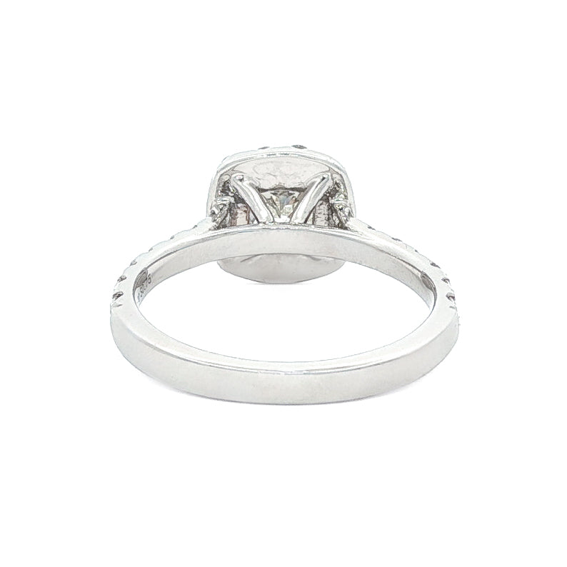 14kt White Gold 1.45 ctw Cushion Halo Engagement Ring 5,5.5,6,6.5,7,7.5,8