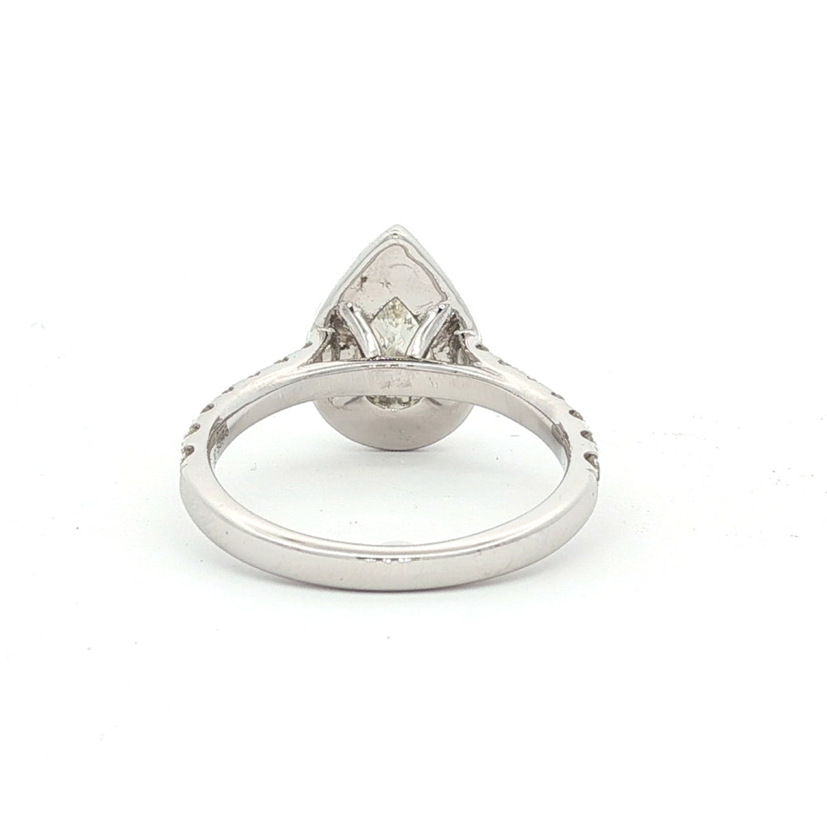18kt White Gold 1.75 CTW Pear Halo Engagement Ring 5,5.5,6,6.5,7,7.5,8