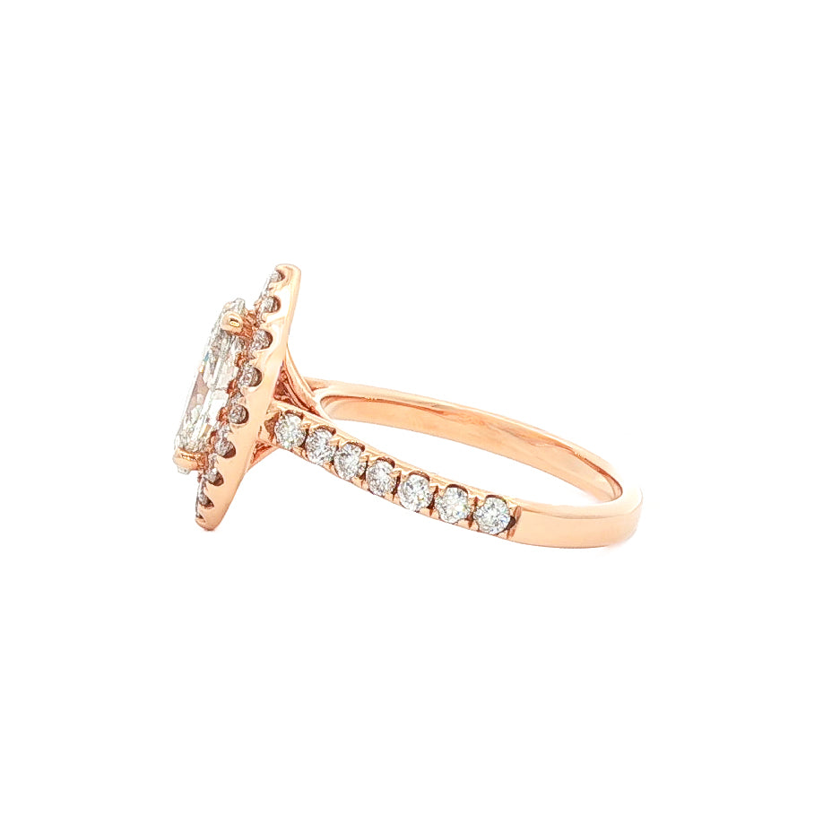 18kt Rose Gold 1.77 ctw Marquise Halo Engagement Ring 5,5.5,6,6.5,7,7.5,8