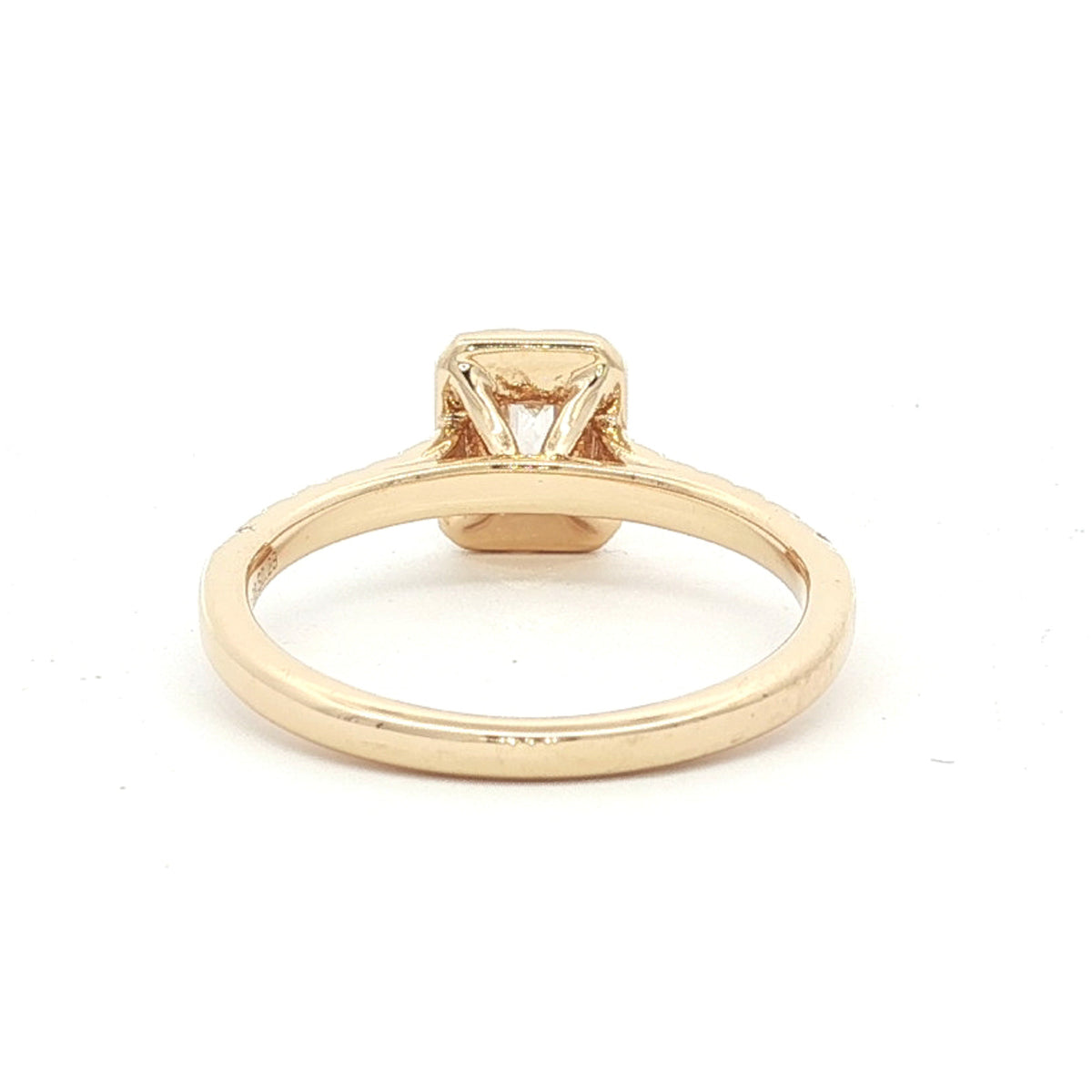 14kt  Yellow Gold .51 CTW Emerald Cut Halo Engagement Ring 5,5.5,6,6.5,7,7.5,8