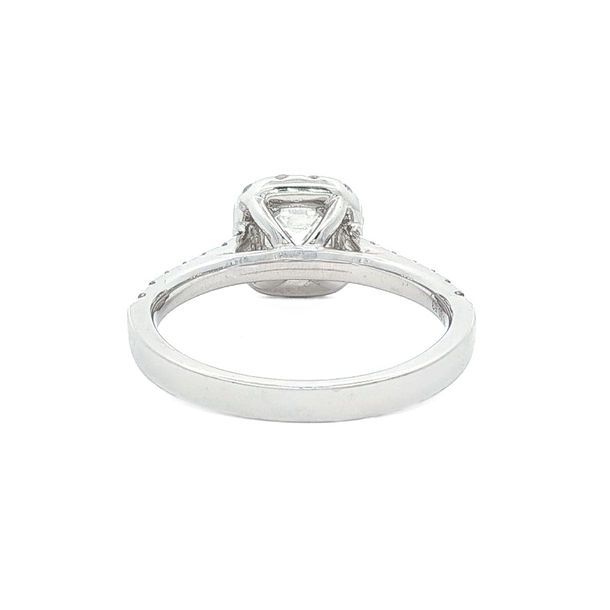 14kt White Gold .98 ctw Princess Halo Engagement Ring 5,5.5,6,6.5,7,7.5,8