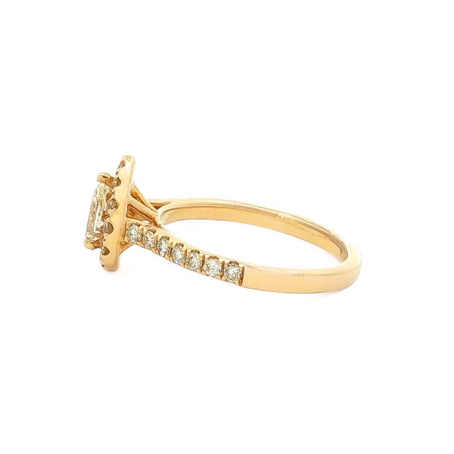 14kt Yellow Gold 1.04 ctw Pear Halo Engagement Ring 5,5.5,6,6.5,7,7.5,8