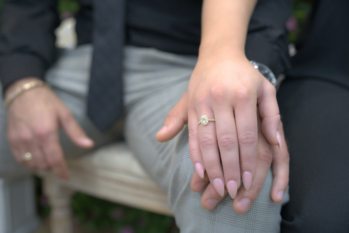 14kt  Yellow Gold 1.03 CTW Oval Halo Engagement Ring 5,5.5,6,6.5,7,7.5,8