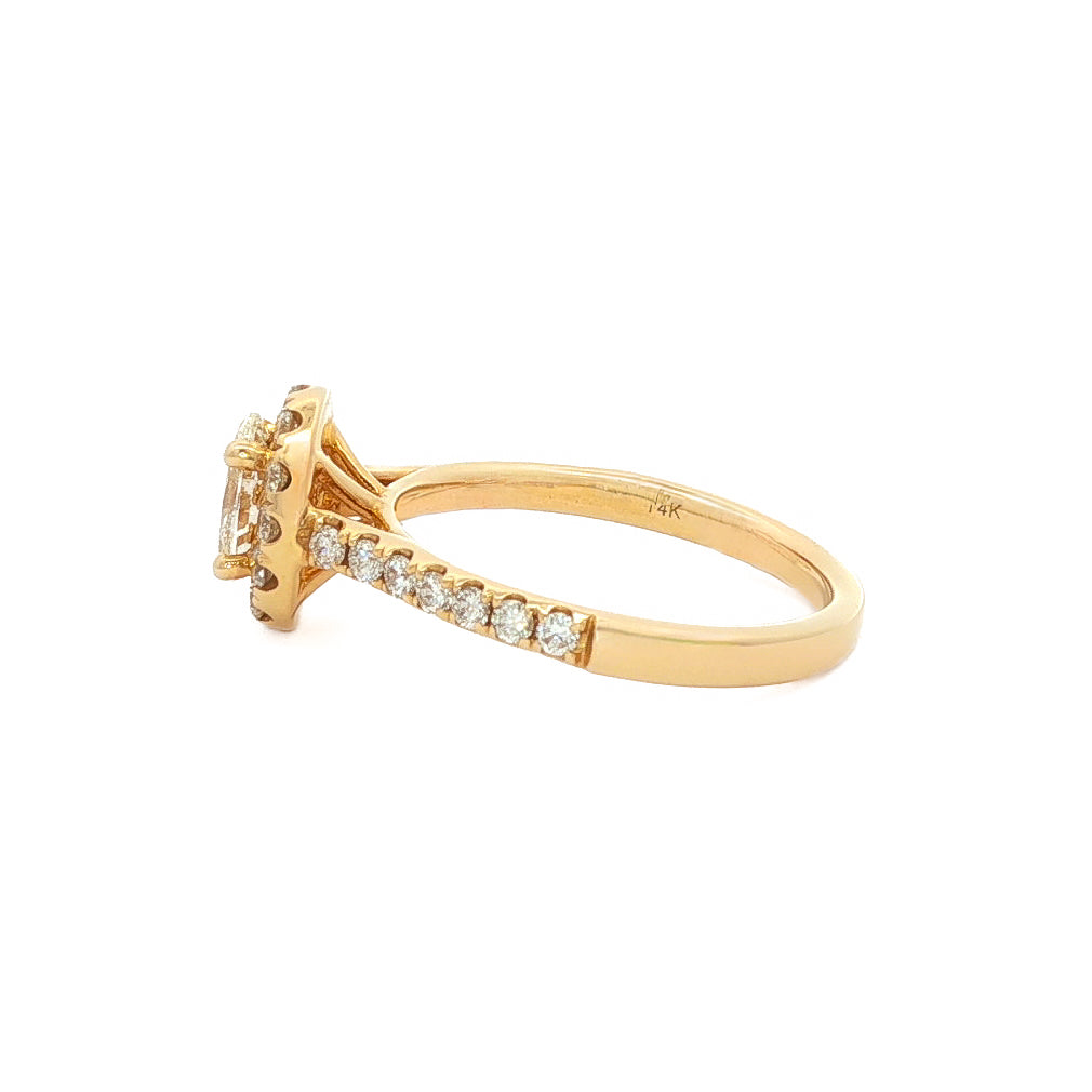 14kt Yellow Gold 1.03 ctw Oval Halo Engagement Ring 5,5.5,6,6.5,7,7.5,8