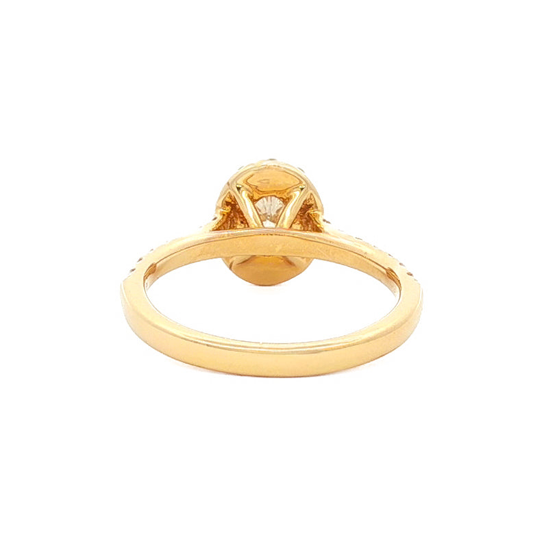 14kt Yellow Gold 1.03 ctw Oval Halo Engagement Ring 5,5.5,6,6.5,7,7.5,8