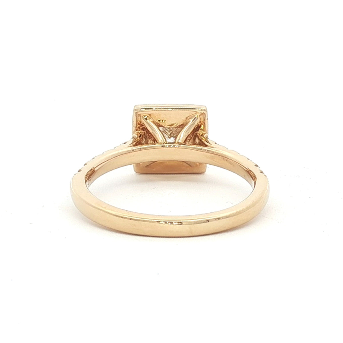 14kt Yellow Gold .96 CTW Princess Halo Engagement Ring 5,5.5,6,6.5,7,7.5,8