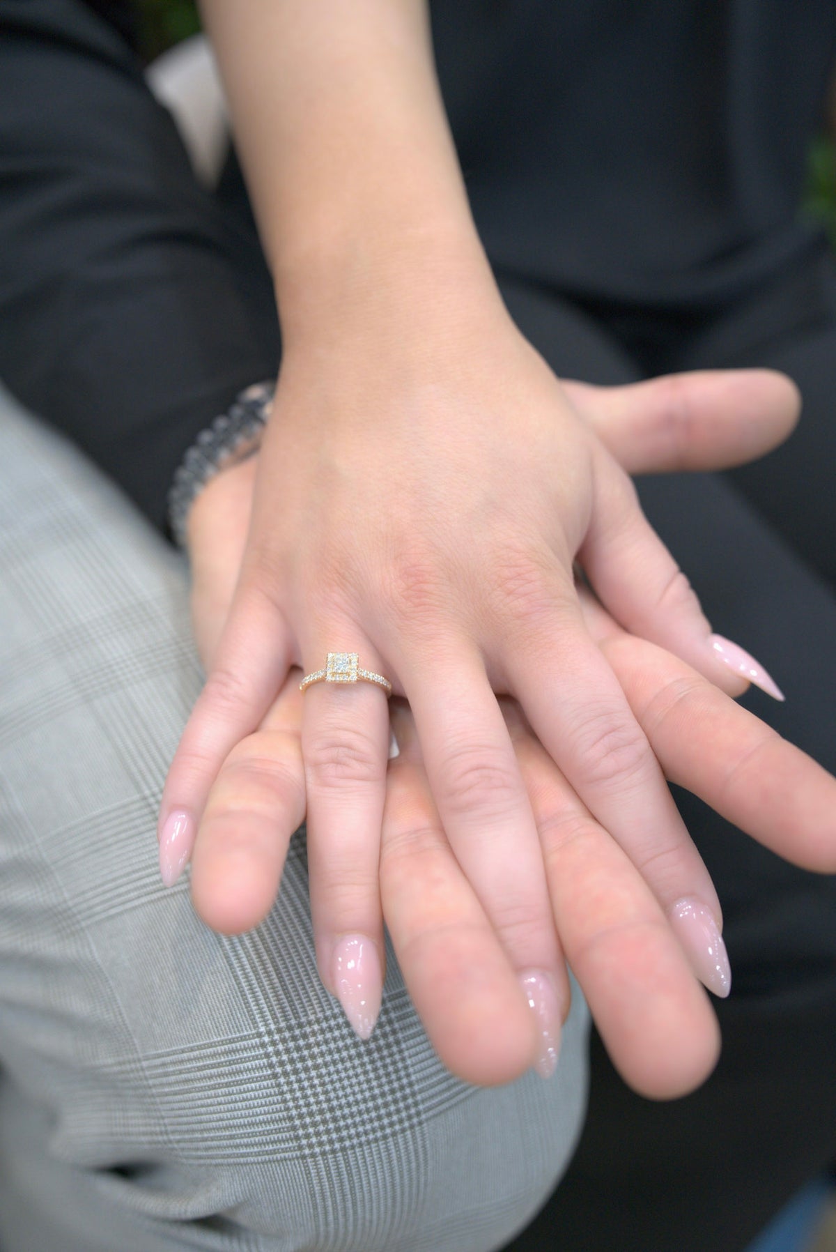 14kt Yellow Gold .50 CTW Princess Halo Engagement Ring 5,5.5,6,6.5,7,7.5,8