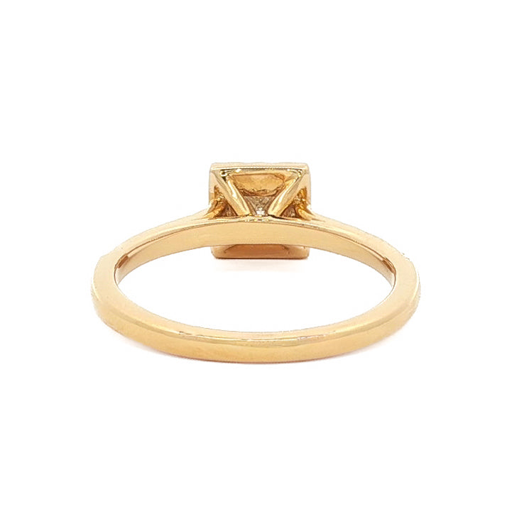 14kt Yellow Gold .50 ctw Princess Halo Engagement Ring 5,5.5,6,6.5,7,7.5,8