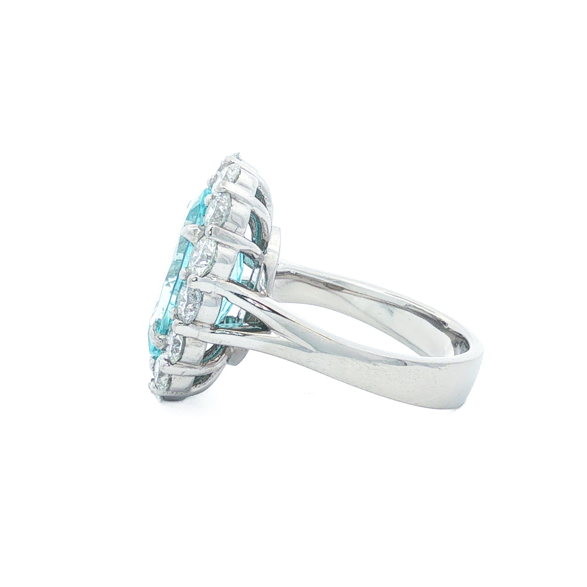 Juleve 5.92 ct Paraiba Tourmaline & 2.46 ctw Diamond Halo Ring 5.5,6,6.5,7,7.5