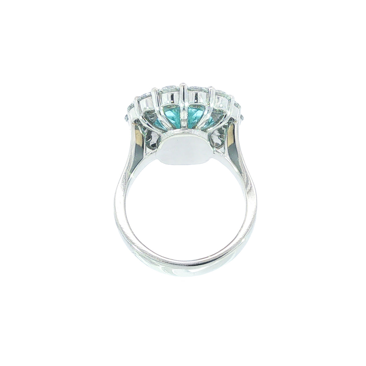 Juleve 5.92 ct Paraiba Tourmaline & 2.46 ctw Diamond Halo Ring 5.5,6,6.5,7,7.5