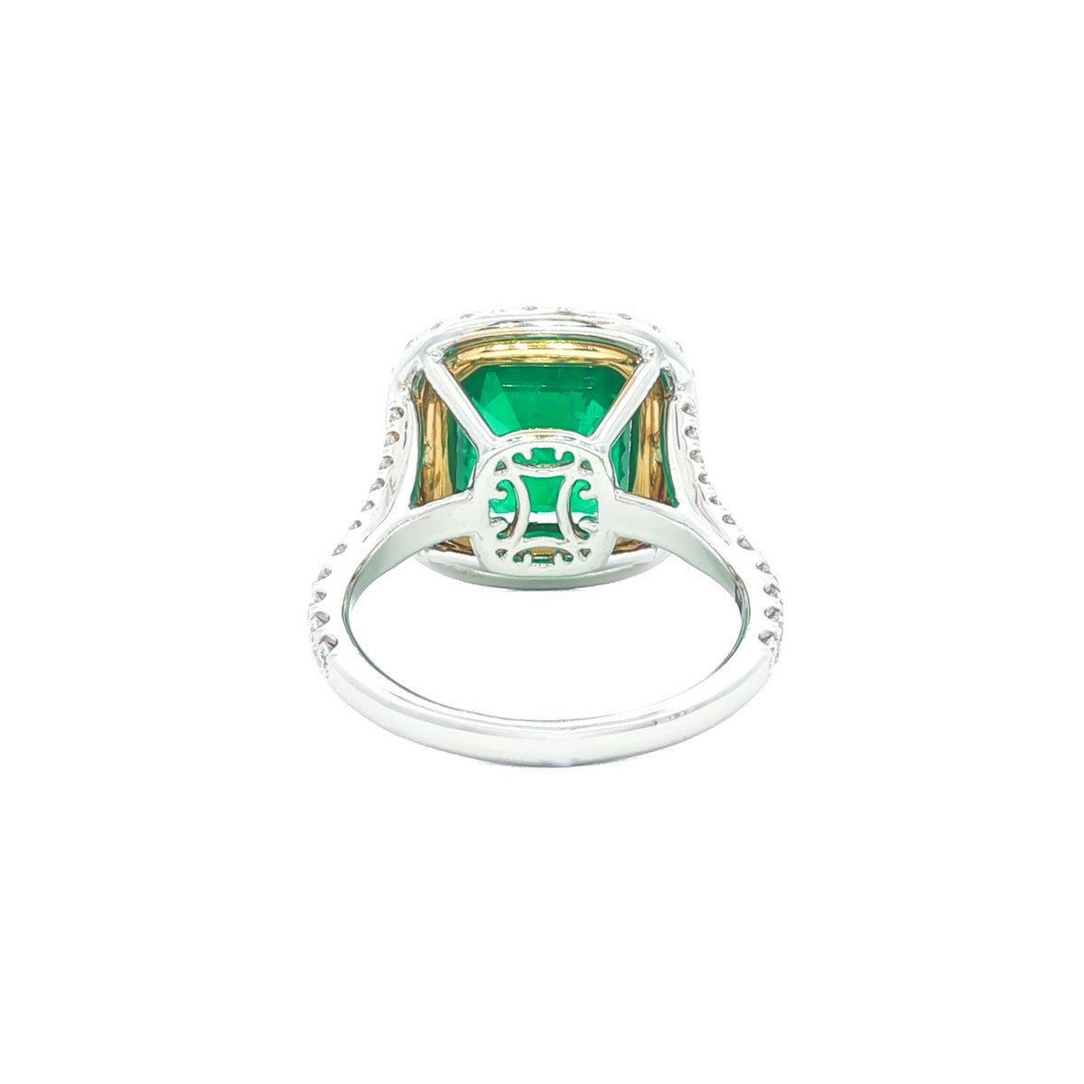 18kt White & Yellow Gold 2.95 ct Colombian Muzo Green Emerald & 0.90 ctw Diamond Ring