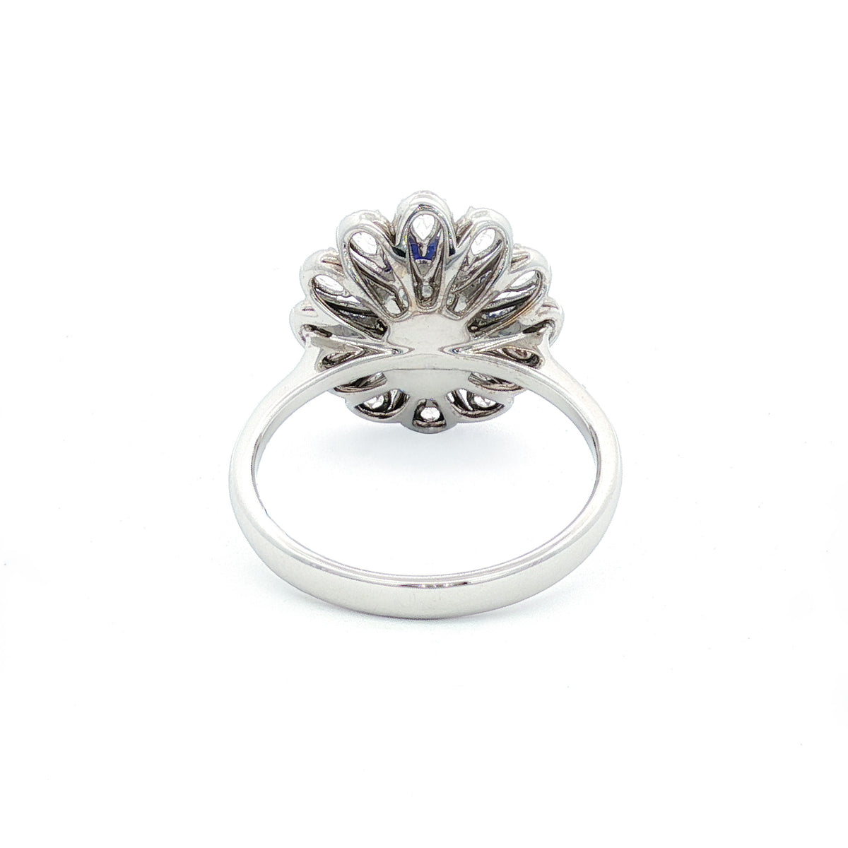 18kt White Gold 2.10 ct Oval Tanzanite & Morganite Flower Ring 5,5.5,6,6.5,7,7.5,8