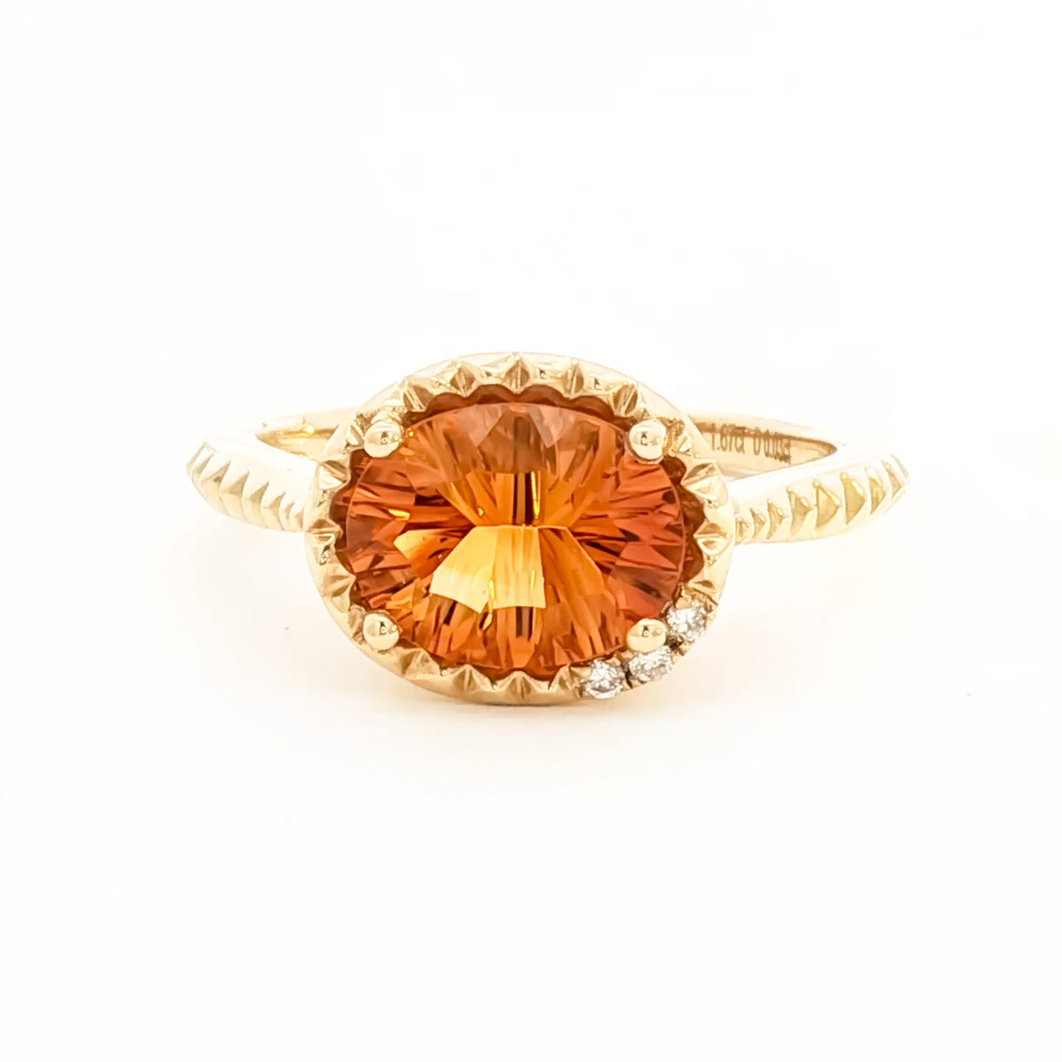 Emilique 14kt Yellow Gold & 1.67 ct Oval Citrine with Diamond Accent Ring 5.5,6,6.5,7,7.5
