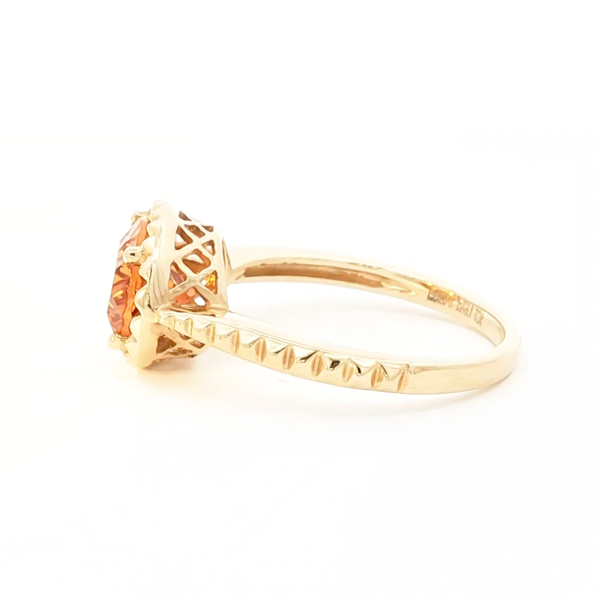 Emilique 14kt Yellow Gold & 1.67 ct Oval Citrine with Diamond Accent Ring 5.5,6,6.5,7,7.5