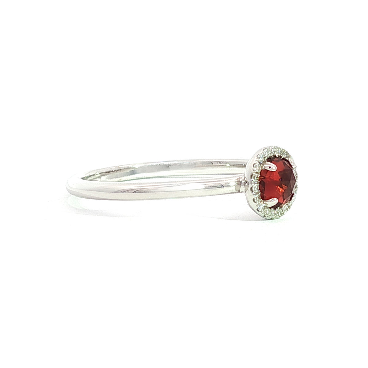 14kt Gold Garnet and Diamond Halo Ring Yellow / 4,Yellow / 4.5,Yellow / 5,Yellow / 5.5,Yellow / 6,Yellow / 6.5,Yellow / 7,Yellow / 7.5,Yellow / 8,Yellow / 8.5,Yellow / 9,White / 4,White / 4.5,White / 5,White / 5.5,White / 6,White / 6.5,White / 7,White / 7.5,White / 8,White / 8.5,White / 9