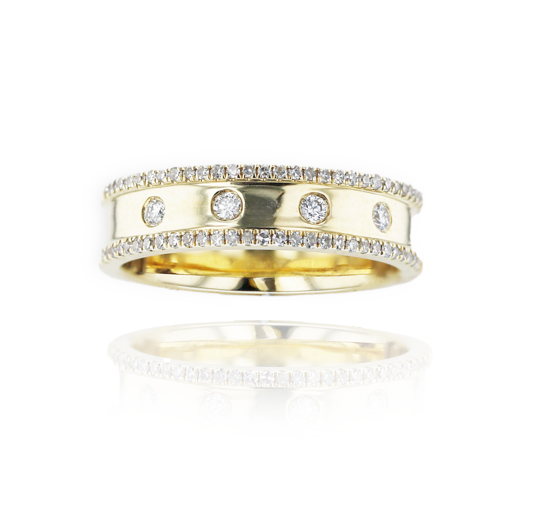 14kt Yellow Gold  .28 ctw Round Diamond 2 Row Diamond RIng 5.5,6,6.5,7,7.5