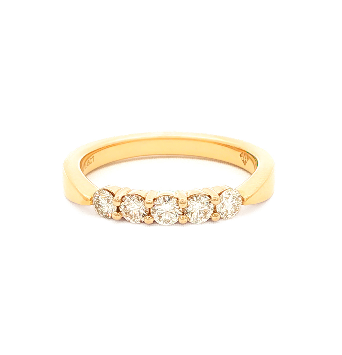 14kt Gold .50 ctw 5 Stone Slightly Tapered Diamond Band Yellow / 4,Yellow / 4.5,Yellow / 5,Yellow / 5.5,Yellow / 6,Yellow / 6.5,Yellow / 7,Yellow / 7.5,Yellow / 8,Yellow / 8.5,Yellow / 9