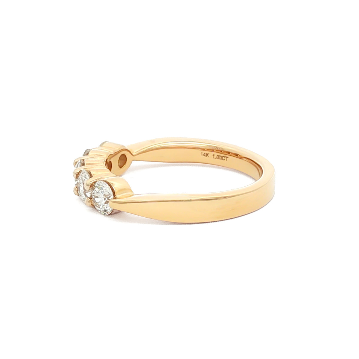 14kt Gold 1.00 ctw 5 Stone Slightly Tapered Diamond Band Yellow / 4,Yellow / 4.5,Yellow / 5,Yellow / 5.5,Yellow / 6,Yellow / 6.5,Yellow / 7,Yellow / 7.5,Yellow / 8,Yellow / 8.5,Yellow / 9,White / 4,White / 4.5,White / 5,White / 5.5,White / 6,White / 6.5,White / 7,White / 7.5,White / 8,White / 8.5,White / 9