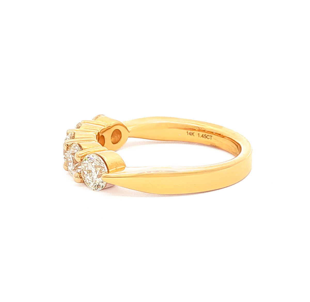 14kt Yellow Gold 1.50 ctw 5 Stone Slightly Tapered Diamond Band Yellow / 4,Yellow / 4.5,Yellow / 5,Yellow / 5.5,Yellow / 6,Yellow / 6.5,Yellow / 7,Yellow / 7.5,Yellow / 8,Yellow / 8.5,Yellow / 9,White / 4,White / 4.5,White / 5,White / 5.5,White / 6,White / 6.5,White / 7,White / 7.5,White / 8,White / 8.5,White / 9
