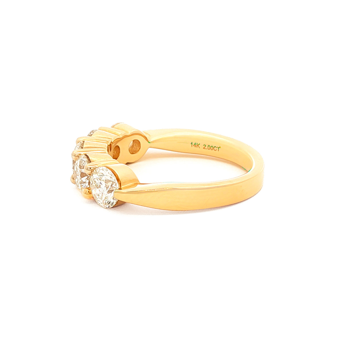 14kt Gold 2.00 ctw 5 Stone Slightly Tapered Diamond Band Yellow / 4,Yellow / 4.5,Yellow / 5,Yellow / 5.5,Yellow / 6,Yellow / 6.5,Yellow / 7,Yellow / 7.5,Yellow / 8,Yellow / 8.5,Yellow / 9,White / 4,White / 4.5,White / 5,White / 5.5,White / 6,White / 6.5,White / 7,White / 7.5,White / 8,White / 8.5,White / 9