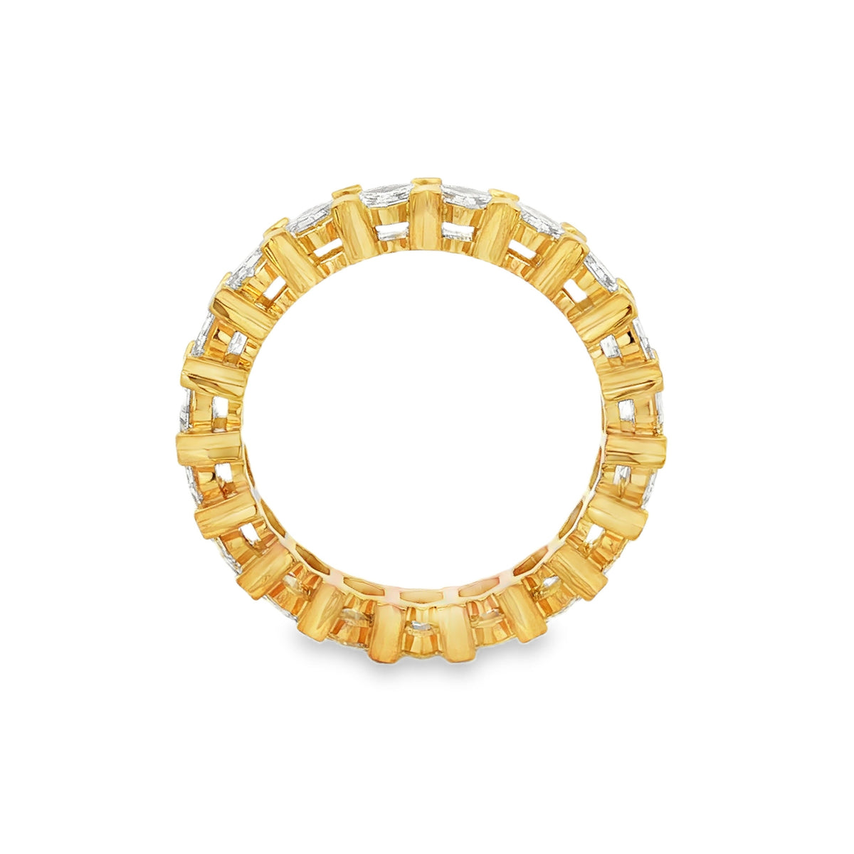 18kt Yellow Gold 3.67 ctw Hexagon Cut Diamond Eternity Band