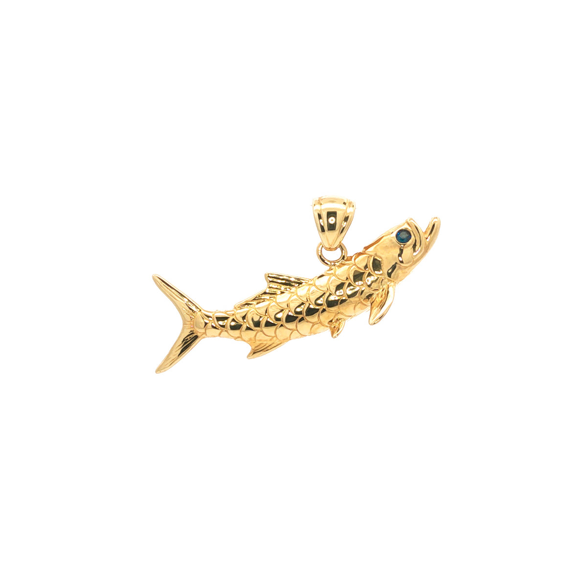 14kt Yellow Gold Sapphire & 0.19 ctw Diamond Reversible Tarpon Pendant